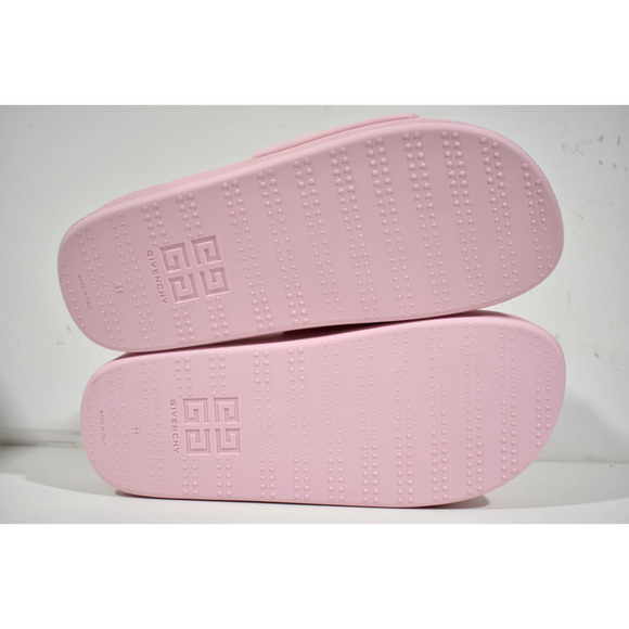 Givenchy Pink Platform Rubber White Logo Slide On Pool Sandal Flip Flop Flat 41 - Picture 11 of 11